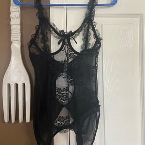 Oh La La Cheri Black Lace Bodysuit